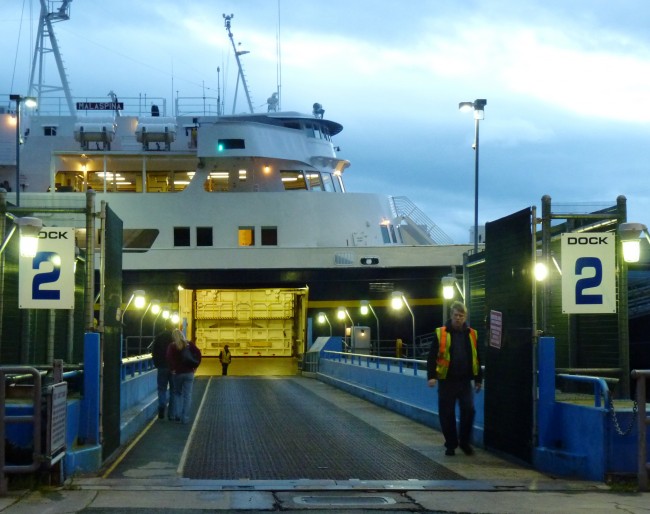 The ferry Malaspina awaits passengers at Juneau's Auke Bay. (Photo by Ed Schoenfeld/CoastAlaska)
