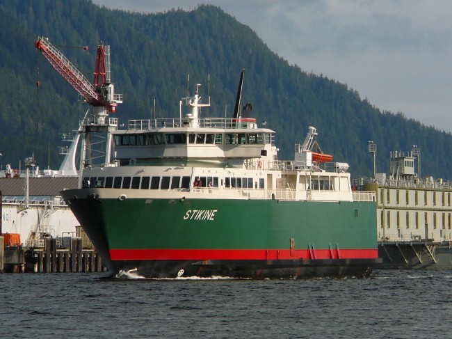 The Inter-Island Ferry Authority ferry Stikine sails through Ketchikan's Tongass Narrows. (Ed Schoenfeld/ CoastAlaska News)